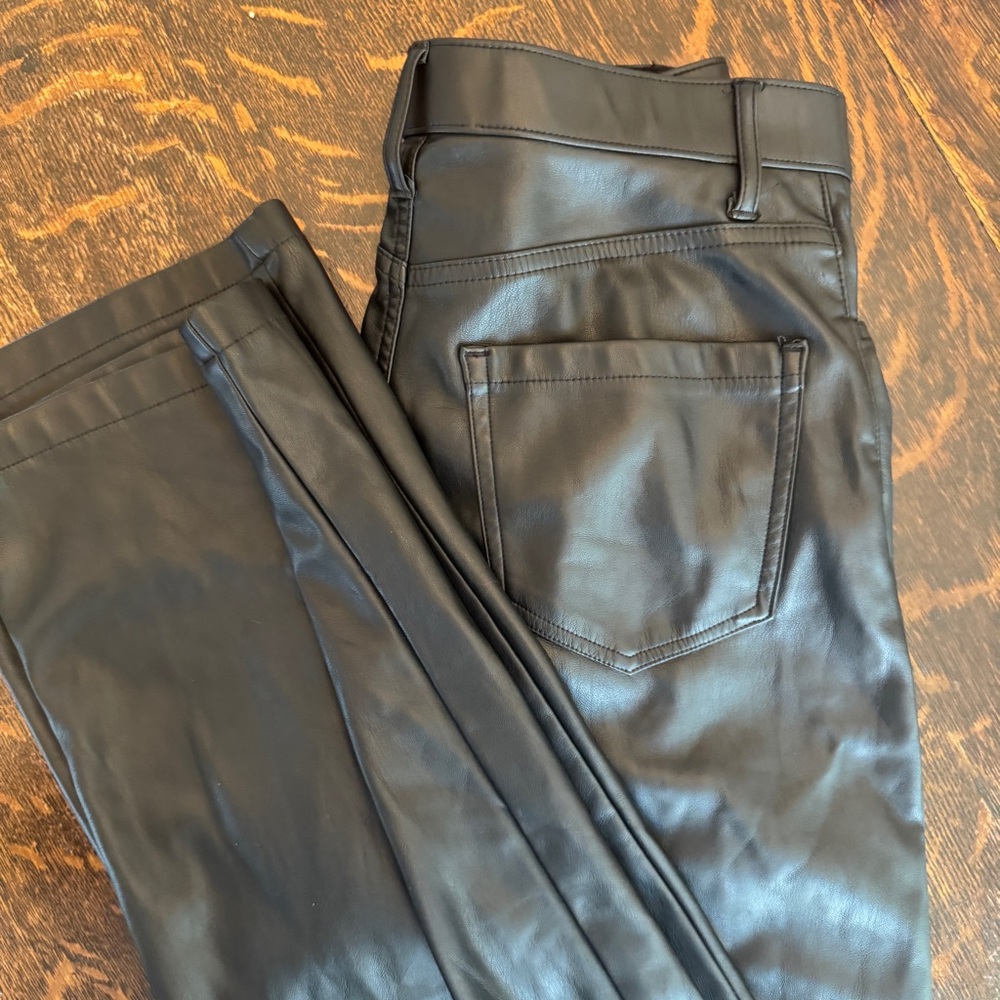 Hollister High Rise Faux Leather Dad Pants